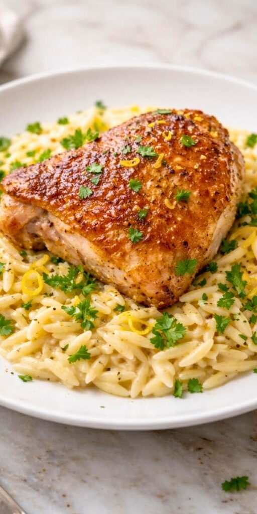 Ina Garten Crispy Chicken With Lemon Orzo Recipe